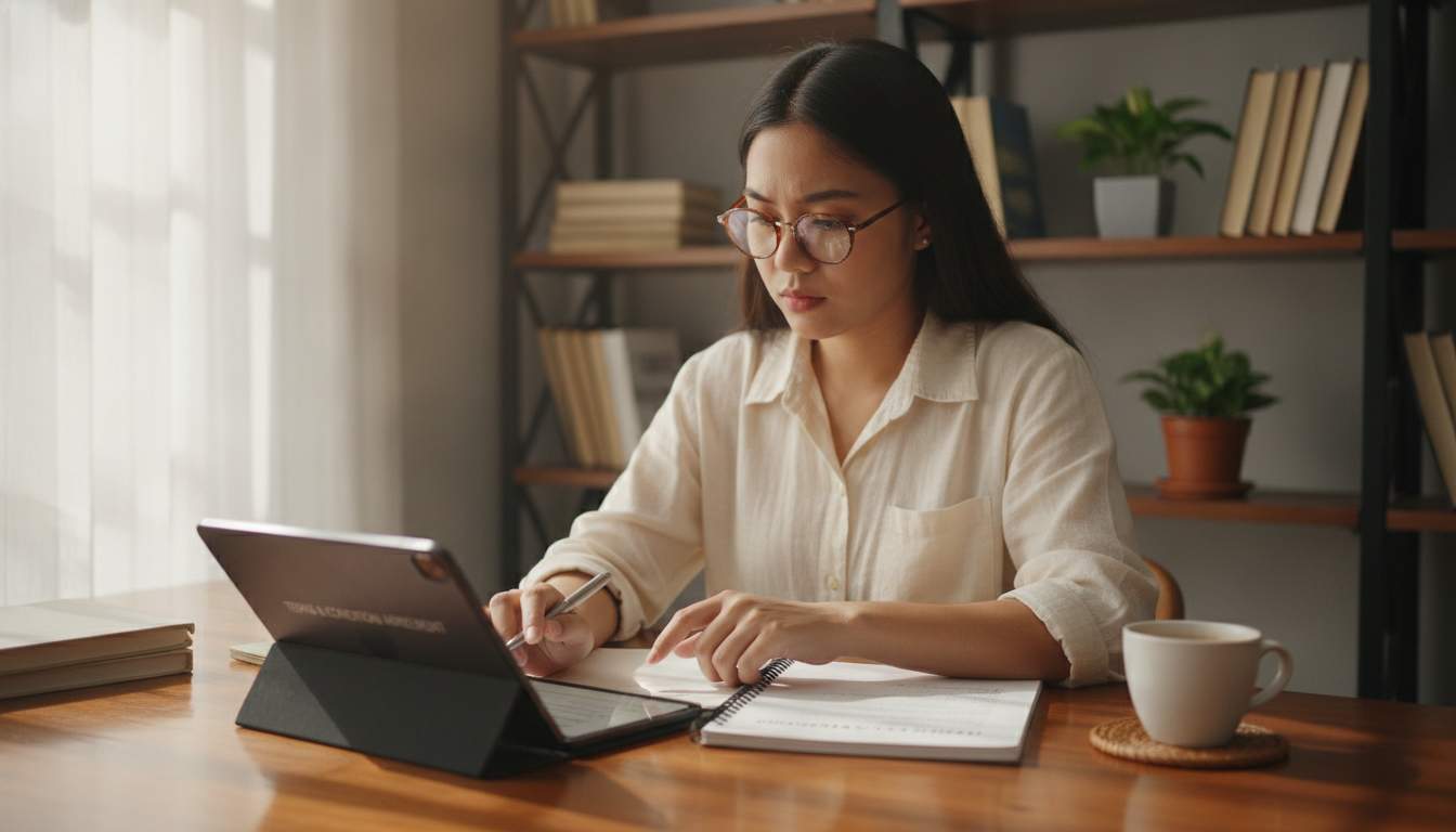 Terms at G488 Philippine woman reading terms and conditions